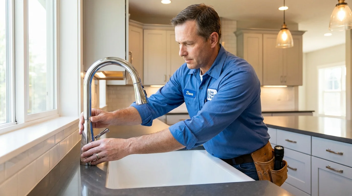 Kitchen faucet installation by Johns Plumbing LLC in Arlington